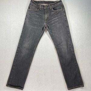 Levis Jeans Mens 32x32 Gray 505 Regular Straight American Dark Wash Denim